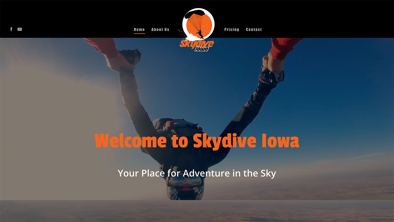 Skydive Iowa Website Screenshot